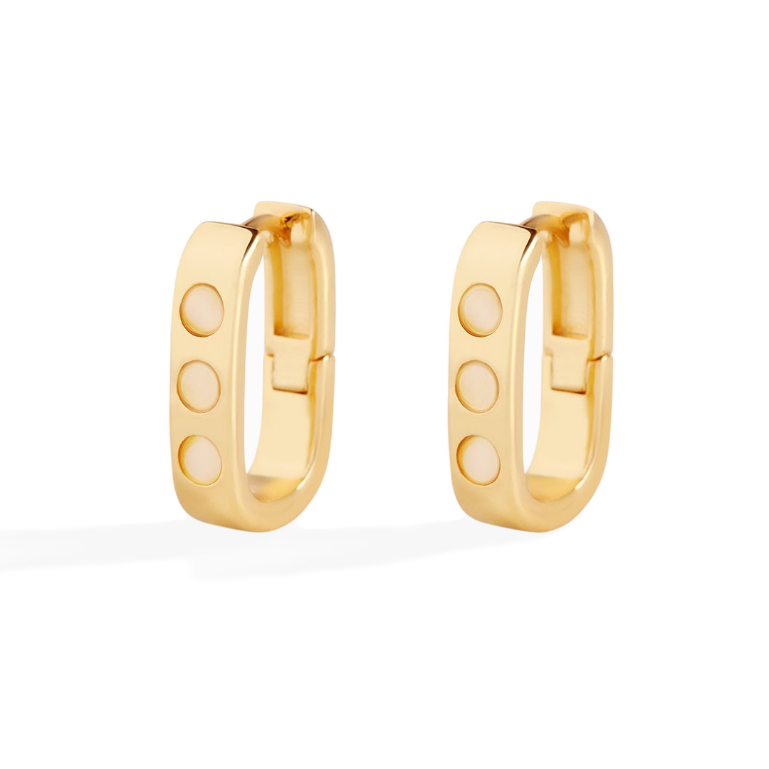Pearl Block Statement Hoops