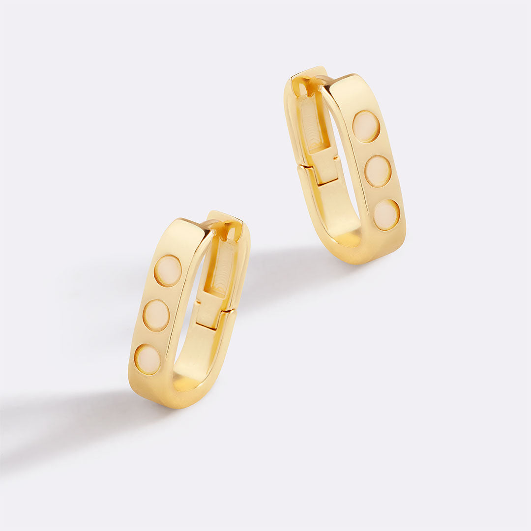 Pearl Block Statement Hoops