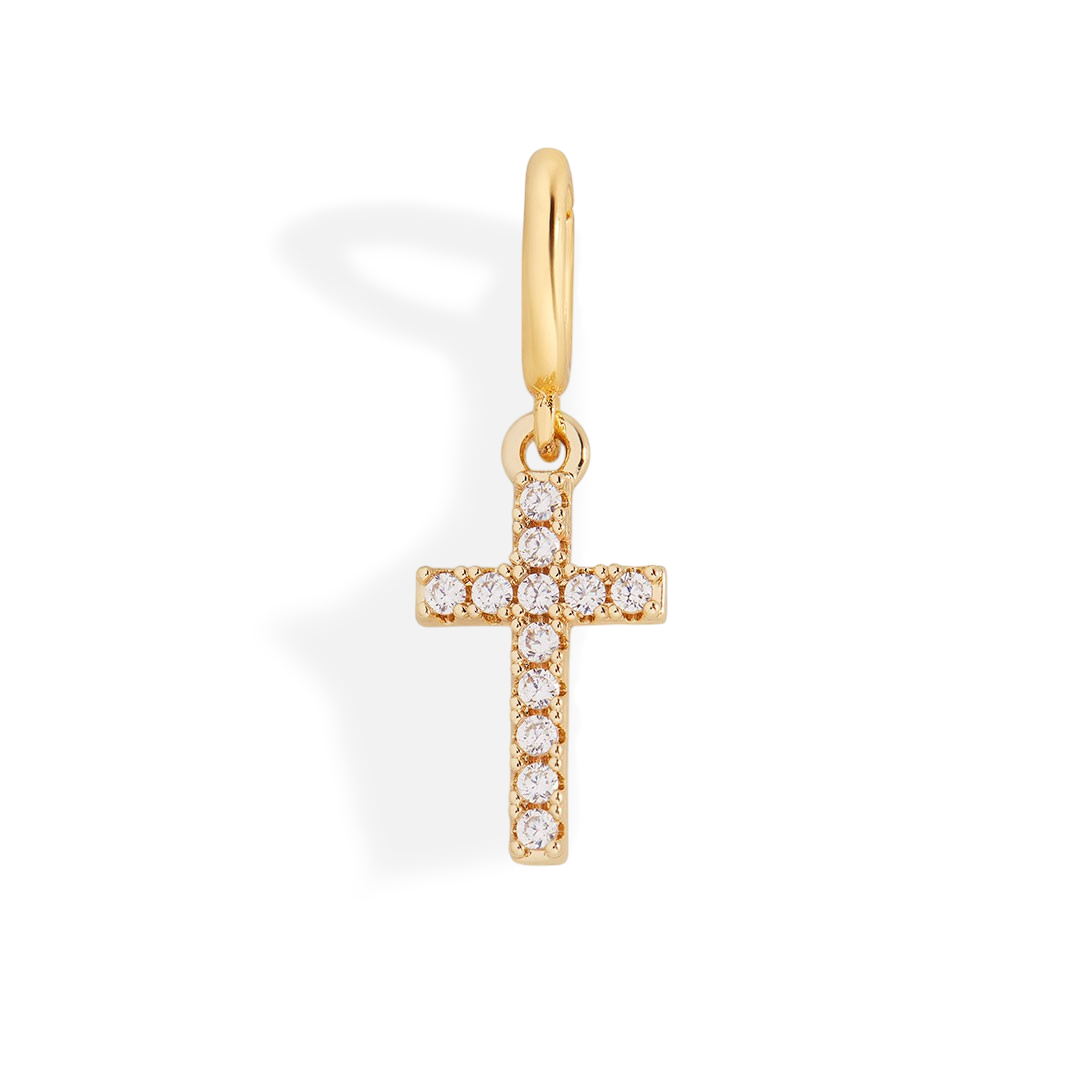 Pave Cross Charm