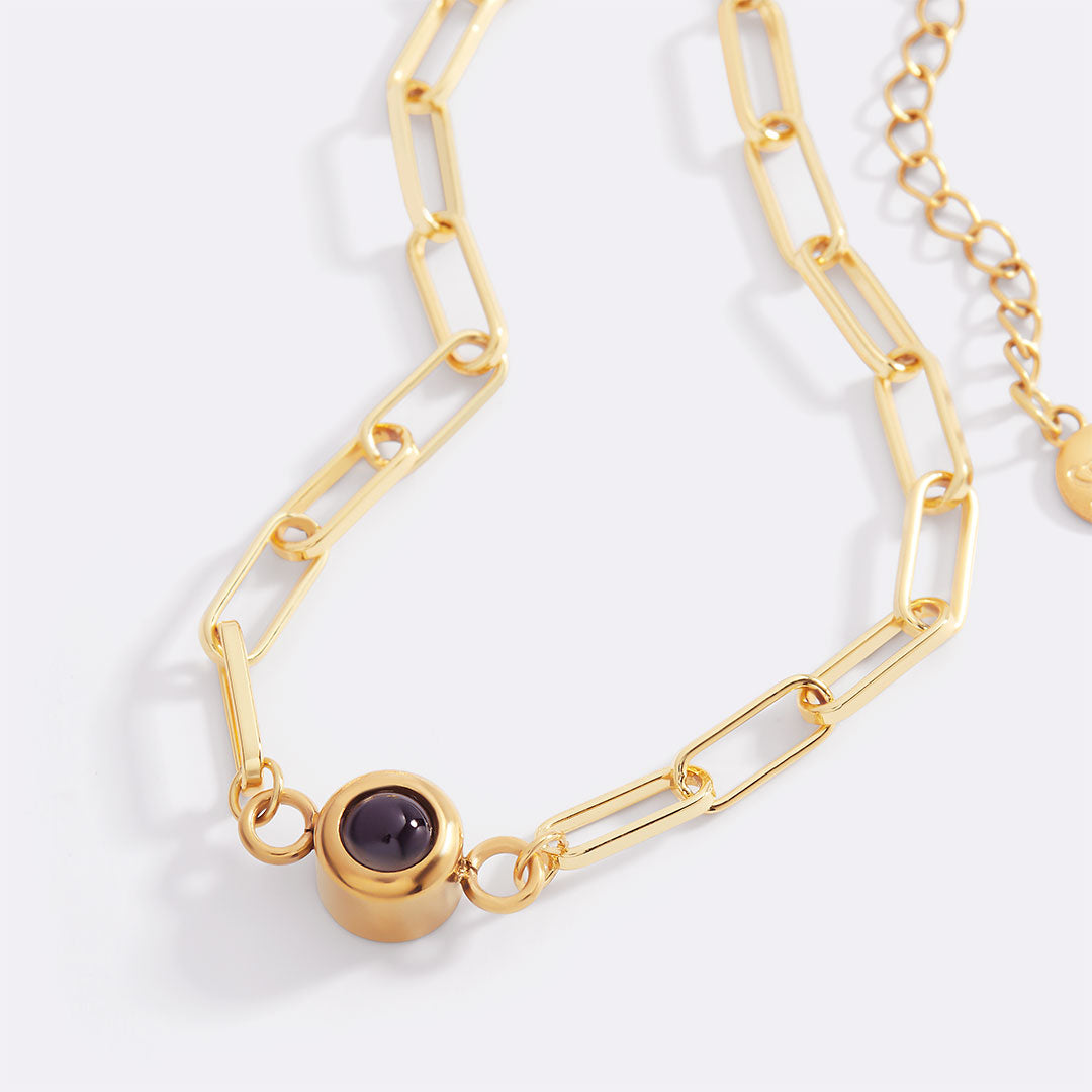 Photo Bracelet with Paperclip Chain