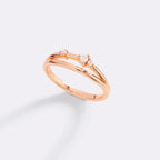Crescent Moon Diamond Ring