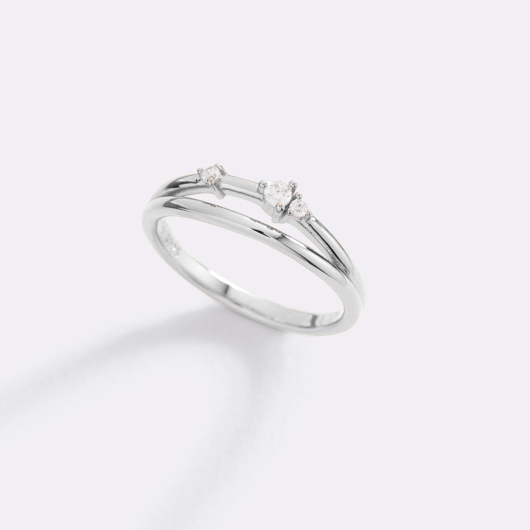 Crescent Moon Diamond Ring