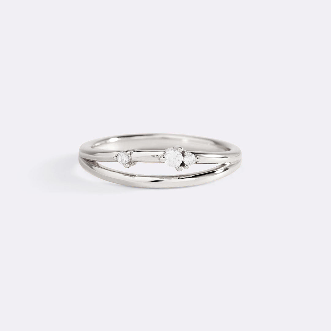 Crescent Moon Diamond Ring