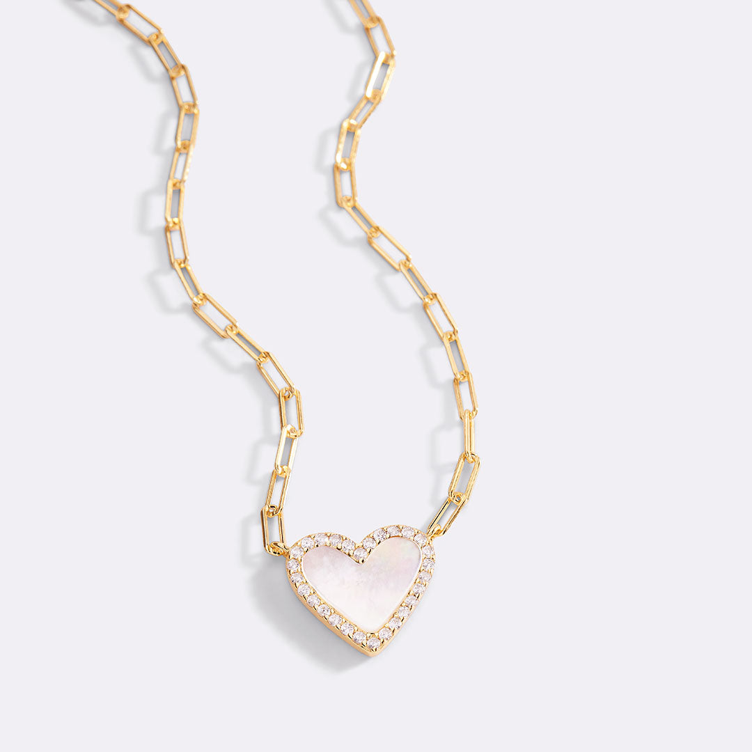 Dainty Heart Paperclip Necklace