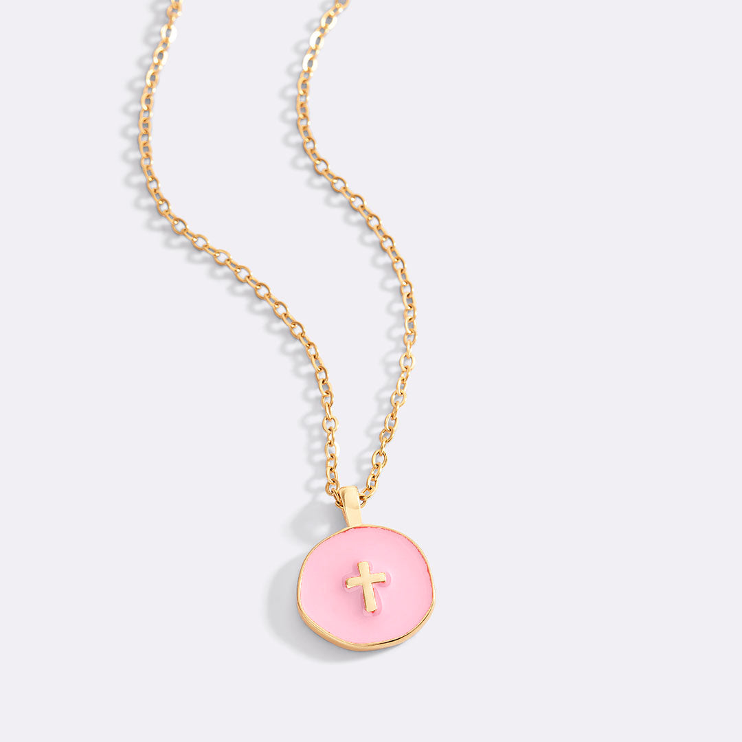 Minimalist Enamel Cross Pendant