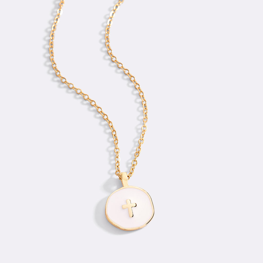 Minimalist Enamel Cross Pendant