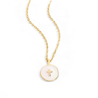 Minimalist Enamel Cross Pendant