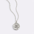 Stamped Rose Pendant Necklace