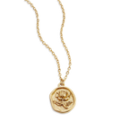 Stamped Rose Pendant Necklace