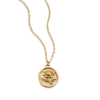 Stamped Rose Pendant Necklace