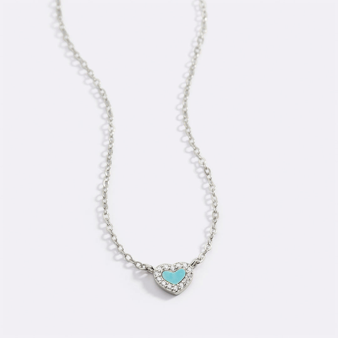 Tiny Turquoise Heart Choker