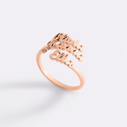 Triple Name Ring