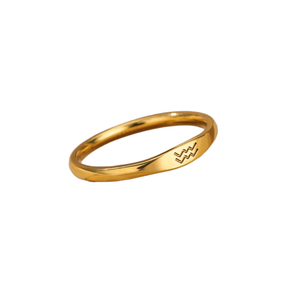 Minimalist Zodiac Stacking Band