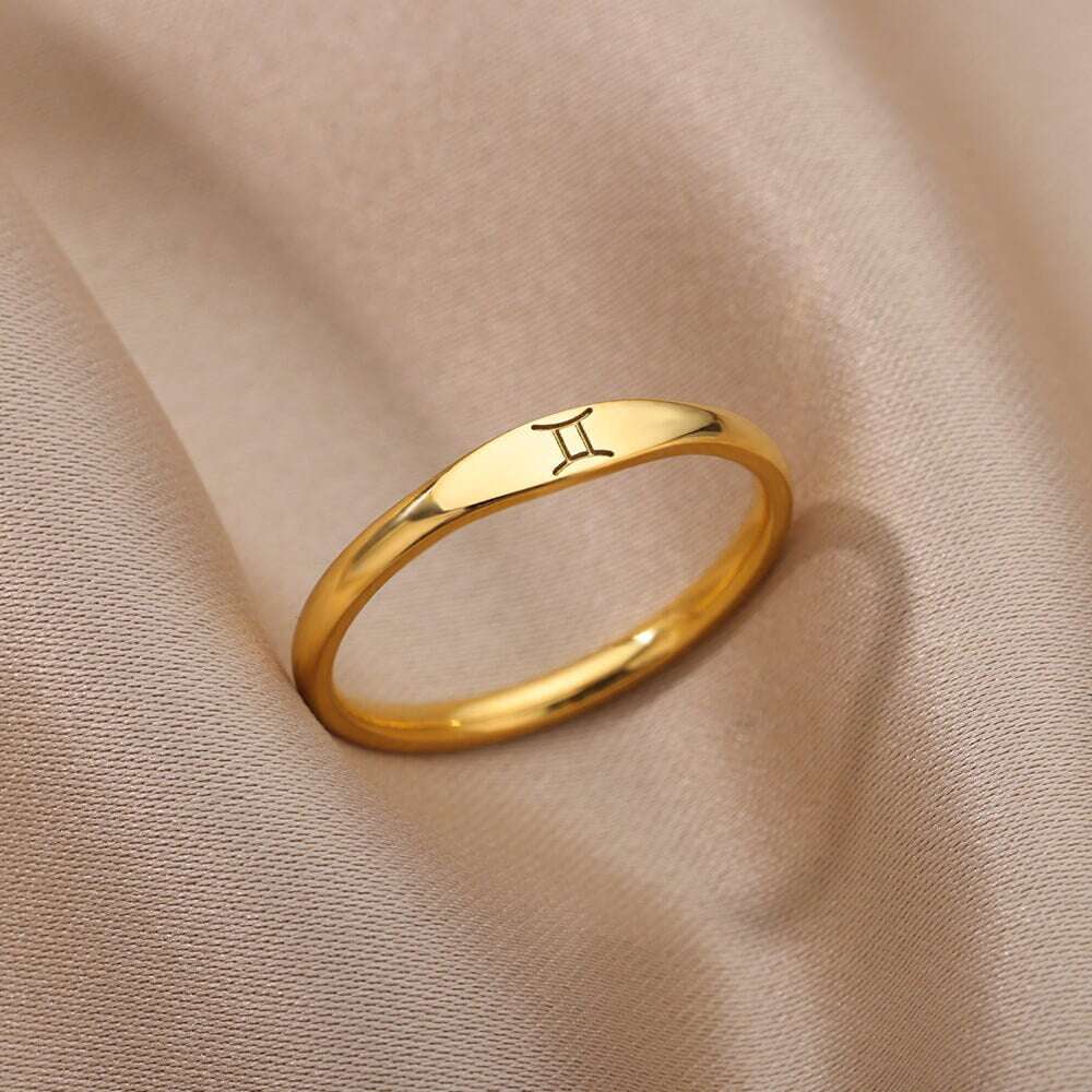 Minimalist Zodiac Stacking Band