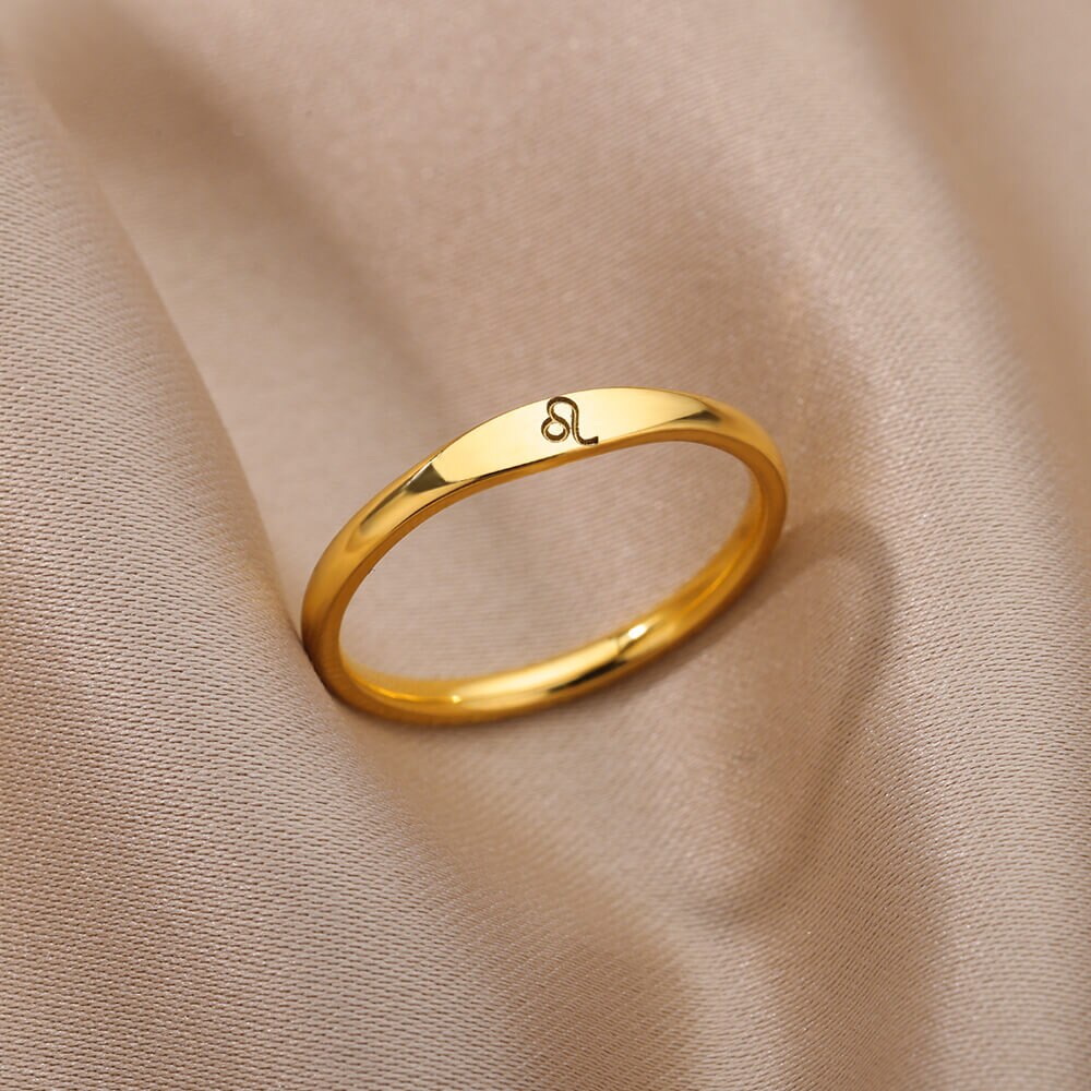 Minimalist Zodiac Stacking Band