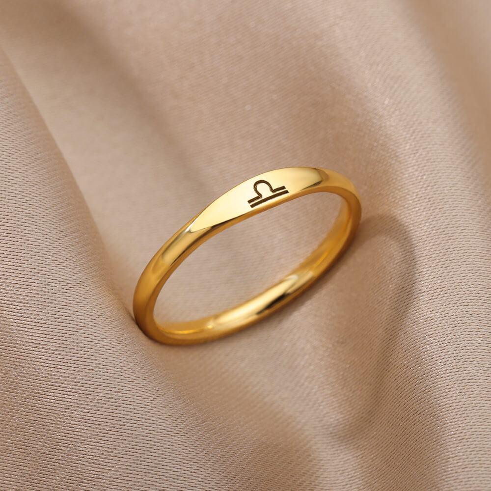 Minimalist Zodiac Stacking Band
