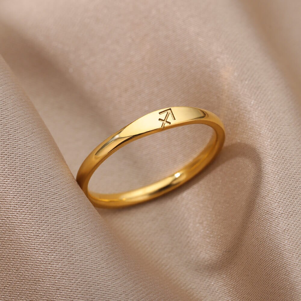 Minimalist Zodiac Stacking Band
