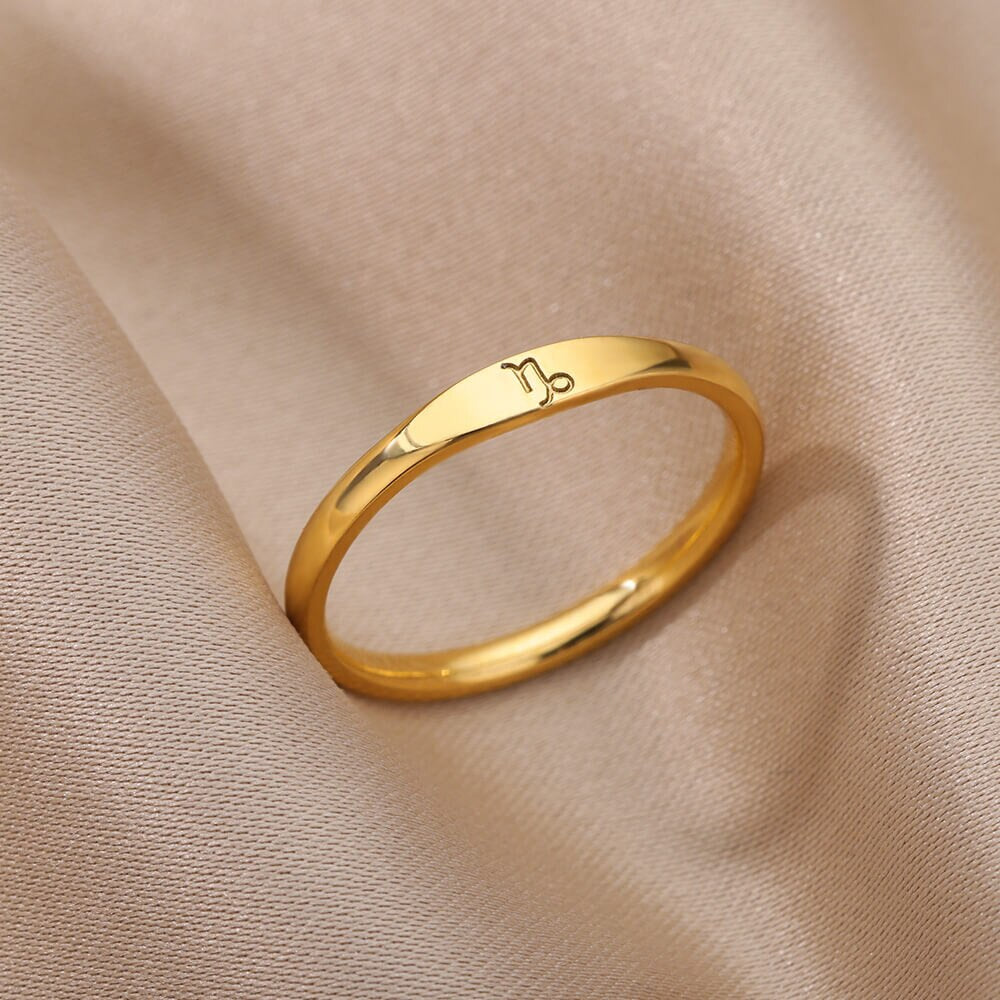 Minimalist Zodiac Stacking Band