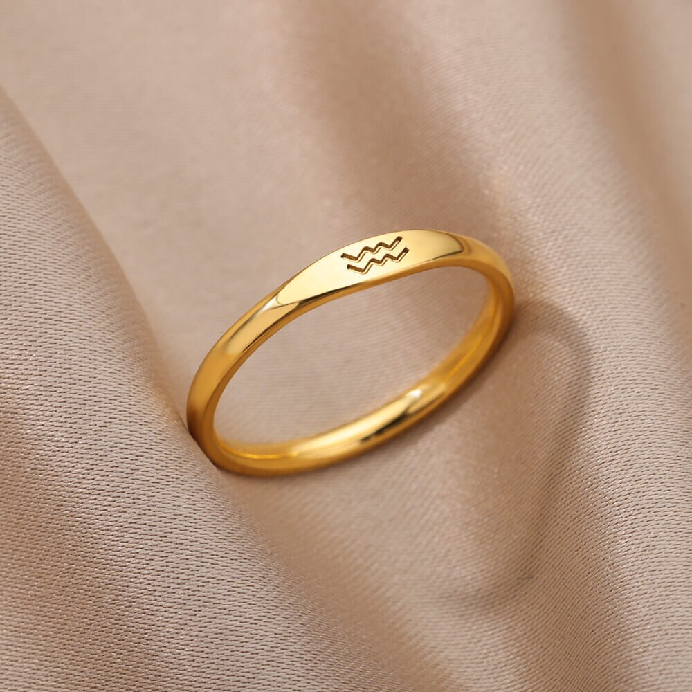 Minimalist Zodiac Stacking Band