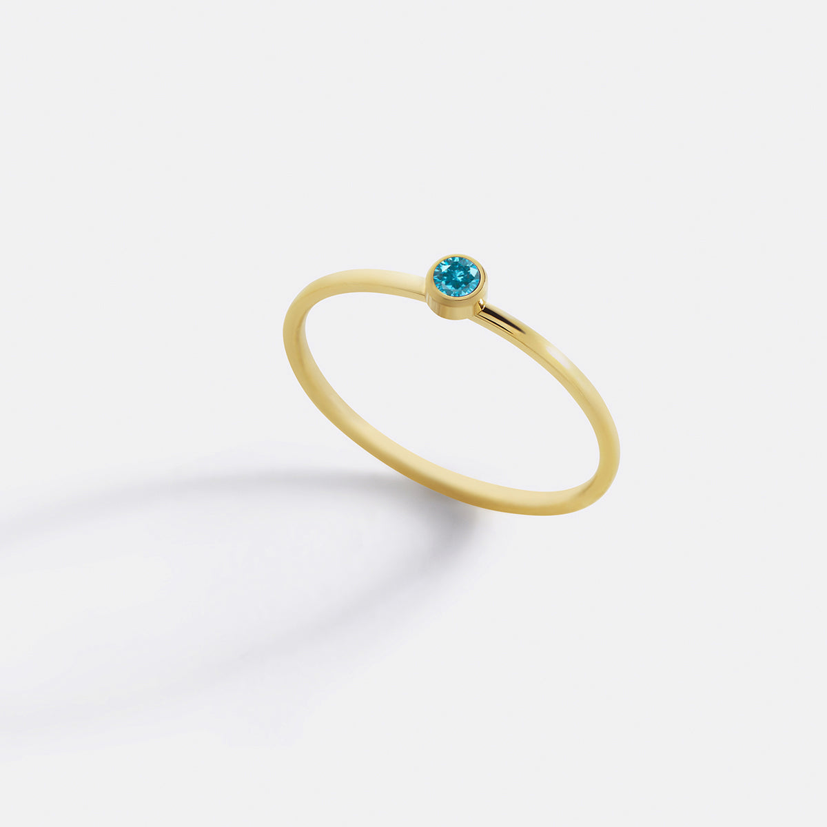 Minimalist Bezel-Set Birthstone Stacking Band