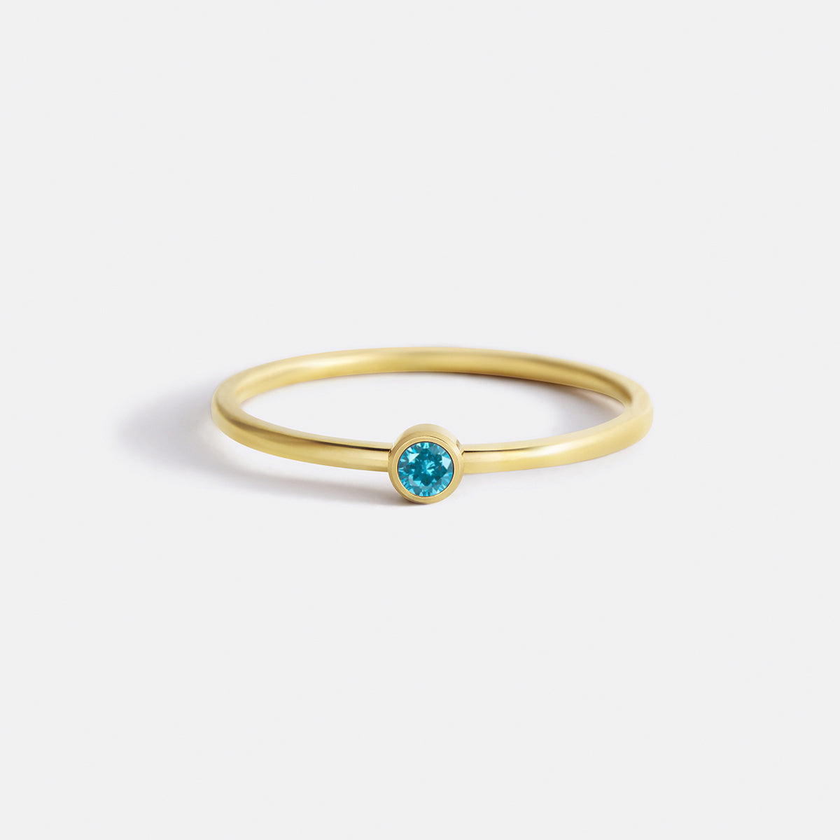 Minimalist Bezel-Set Birthstone Stacking Band