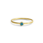 Minimalist Bezel-Set Birthstone Stacking Band
