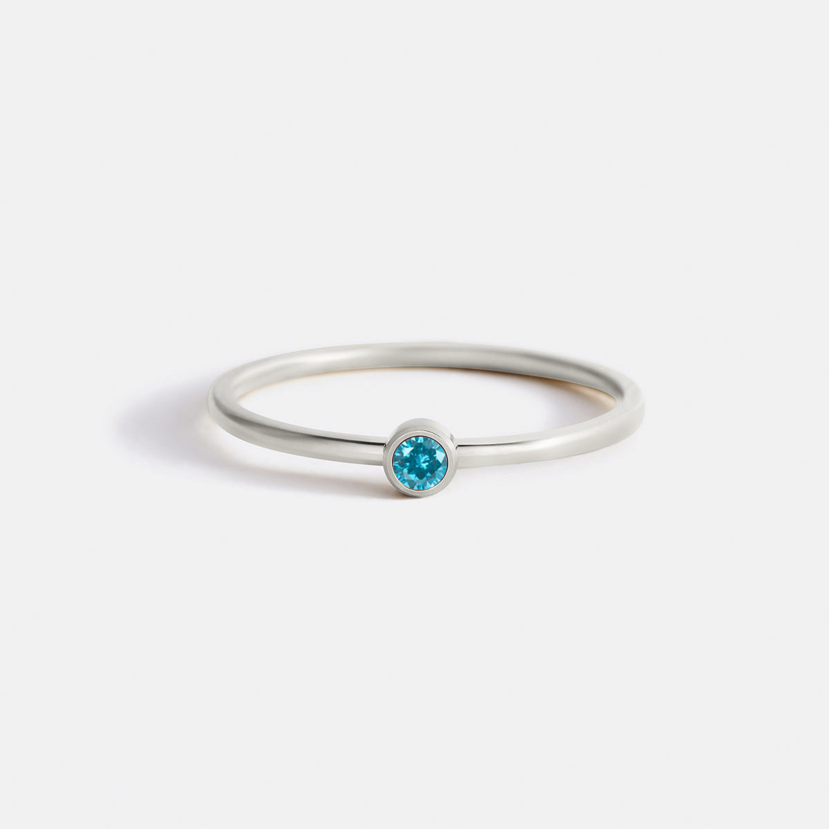 Minimalist Bezel-Set Birthstone Stacking Band