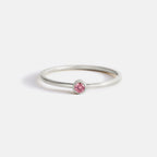 Minimalist Bezel-Set July Birthstone Stacking Band