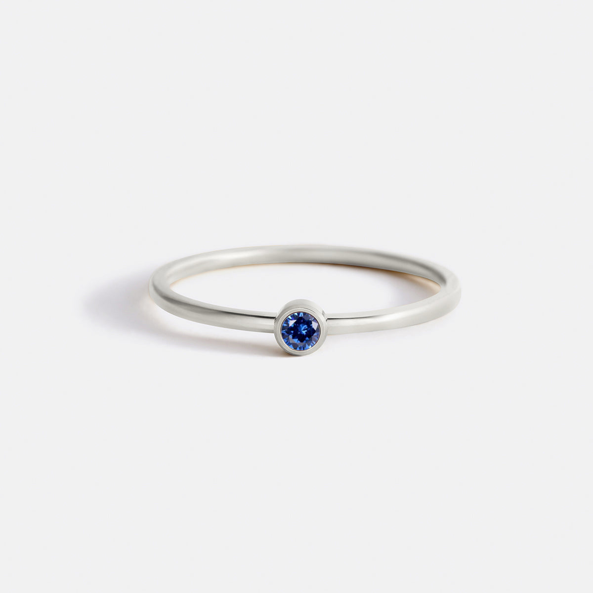 Minimalist Bezel-Set September Birthstone Stacking Band