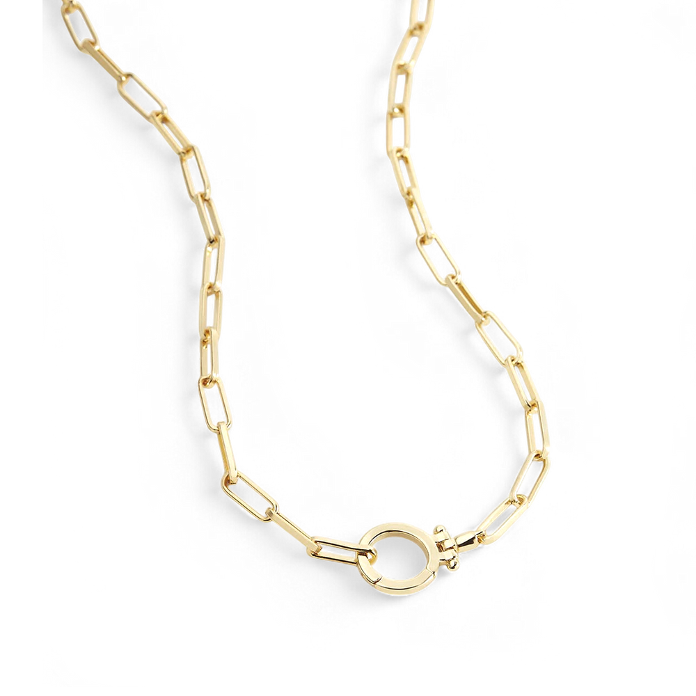 Mint Paperclip Necklace