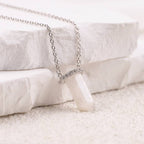 Moonstone Point Pave Pendant Necklace