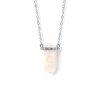 Moonstone Point Pave Pendant Necklace
