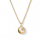 Mother of Pearl Moon Pendant Necklace