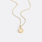 Mother of Pearl Disc Letter Necklace with Twist Chain