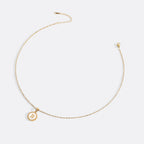 Mother of Pearl Disc Letter Necklace with Twist Chain