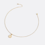 Mother of Pearl Disc Letter Necklace with Twist Chain