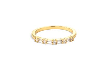 Multi Gem Baguette Stacking Ring