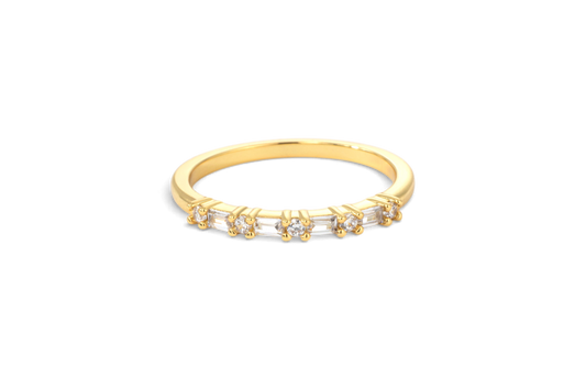 Multi Gem Baguette Stacking Ring