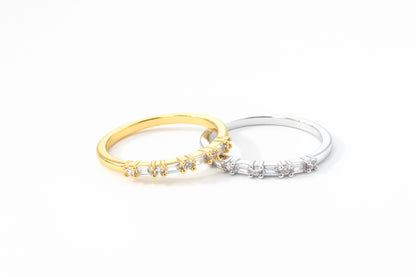 Multi Gem Baguette Stacking Ring