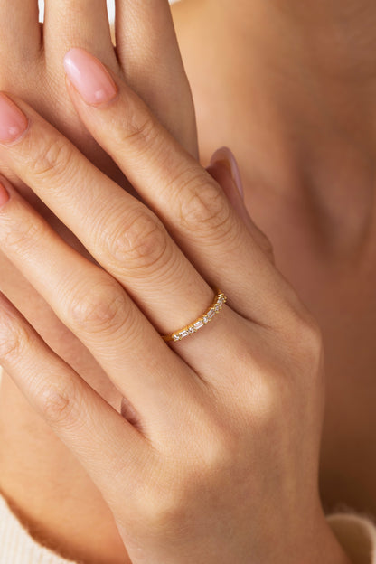 Multi Gem Baguette Stacking Ring