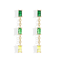 Ombre Baguette Dangle Earrings