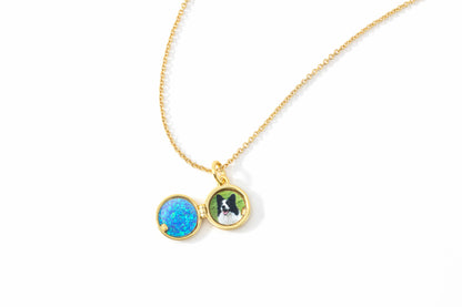 Opal Ocean Wave Locket Necklace