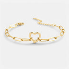 Open Heart Paperclip Chain Bracelet
