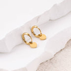 Padlock Heart Huggie Earrings