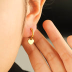 Padlock Heart Huggie Earrings