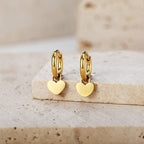 Padlock Heart Huggie Earrings