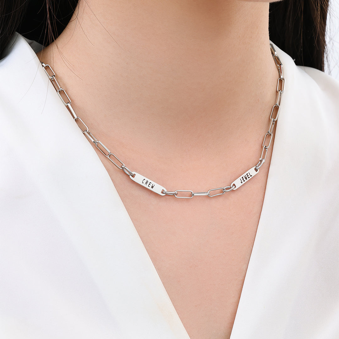 Paperclip Necklace With Personalized Names