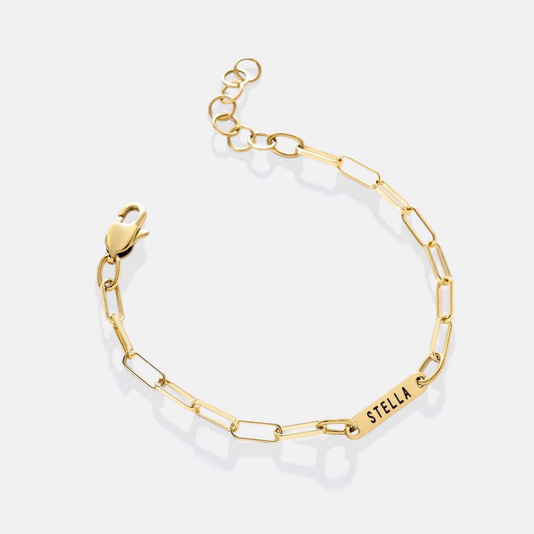 Personalized Paperclip Name Bracelet