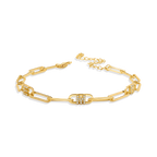 Paperclip Bracelet with Pave Initials