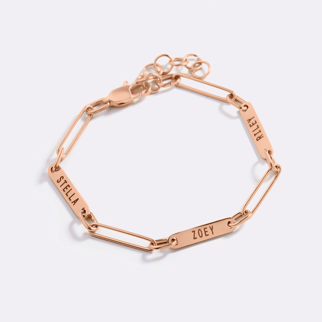 Personalized Paperclip Name Bracelet